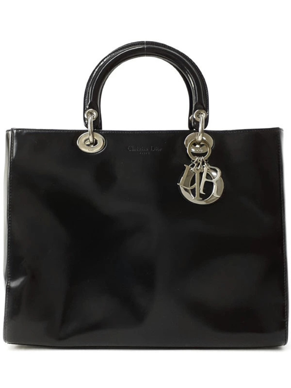 Christian Dior top handle bag hanging Dior letter Black